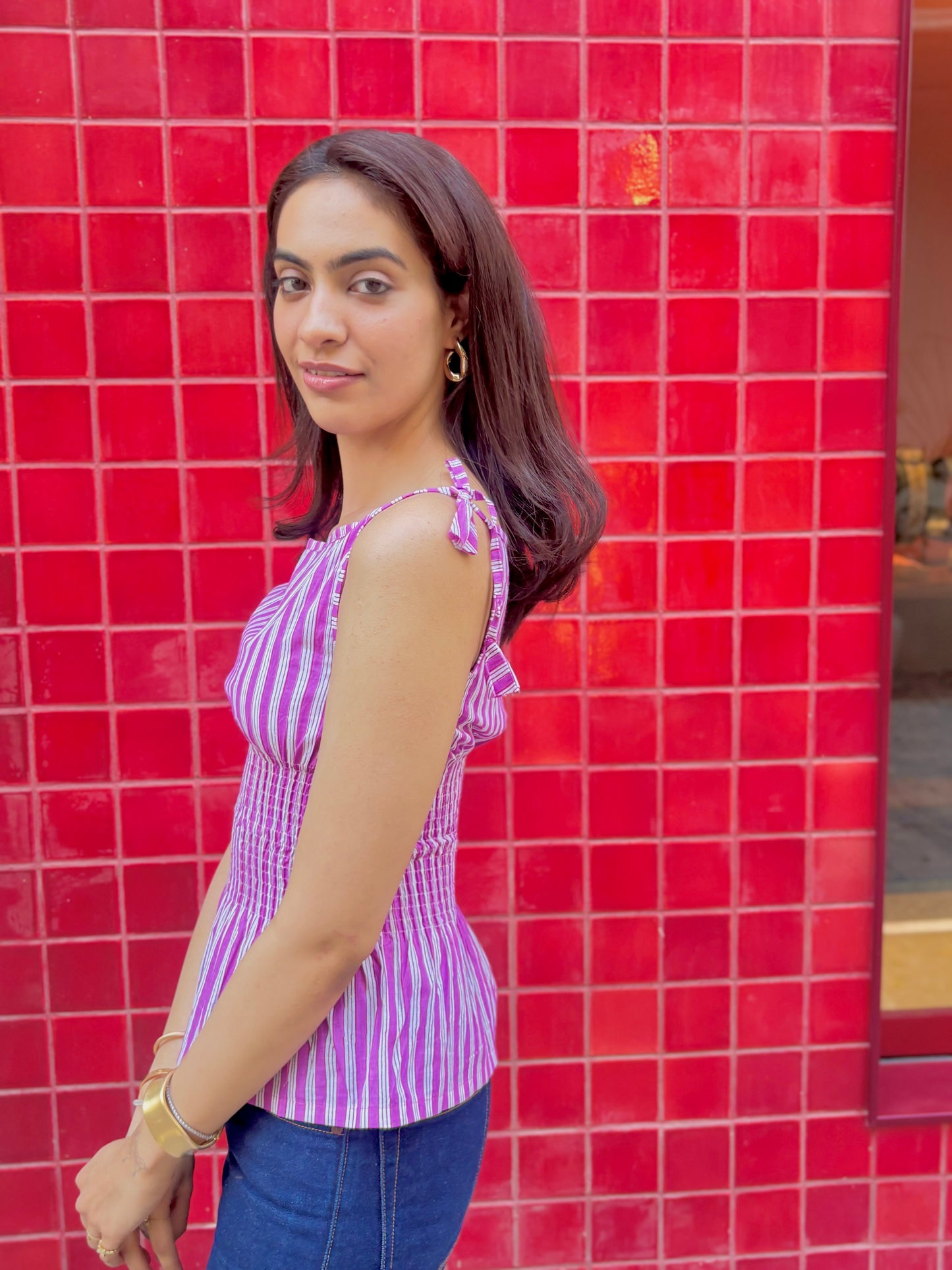 Amethyst Stripes Top