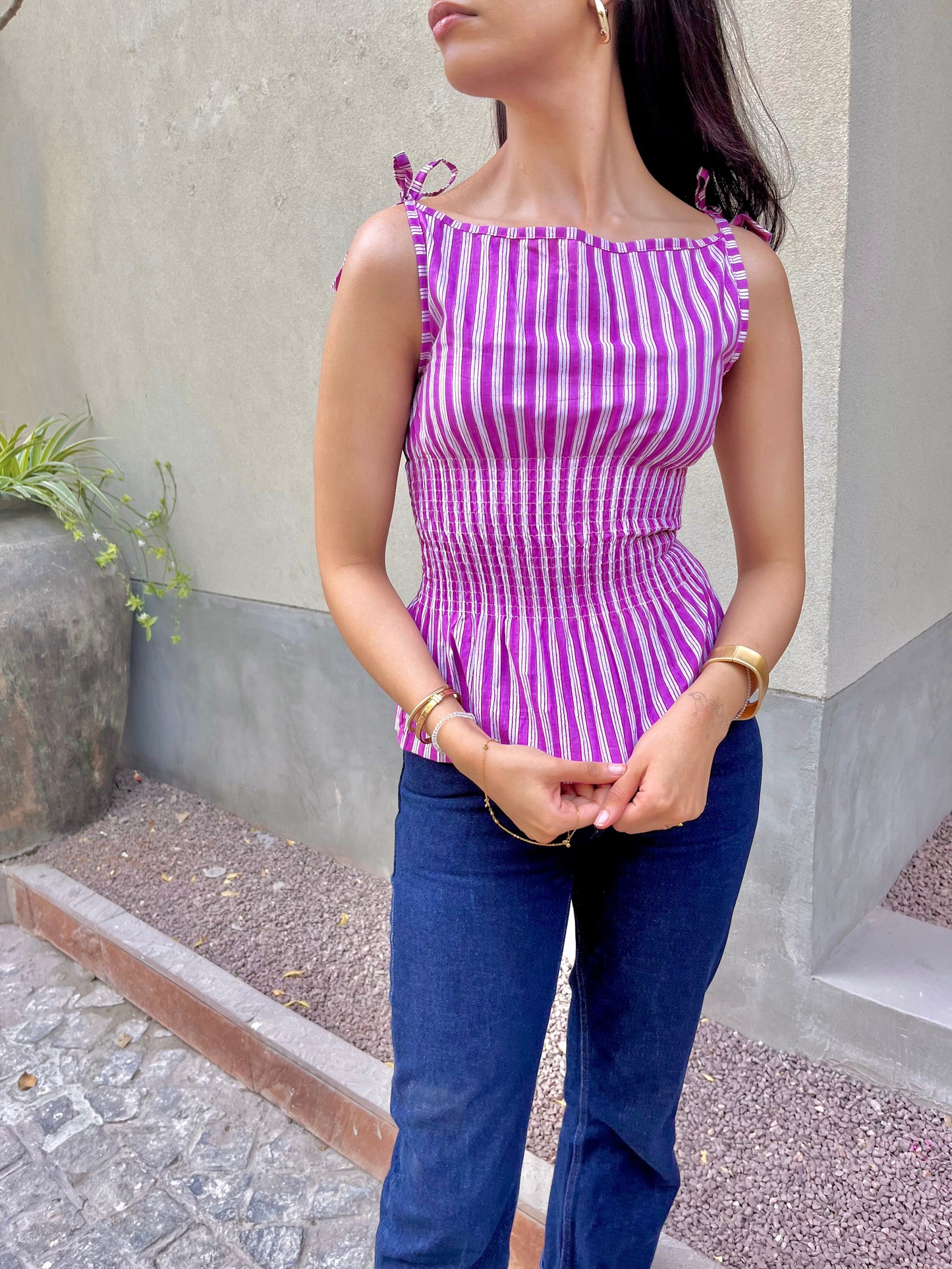 Amethyst Stripes Top
