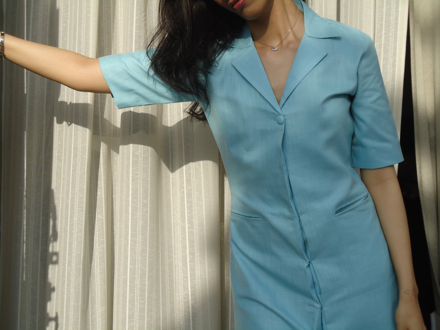 Azure Linen Dress