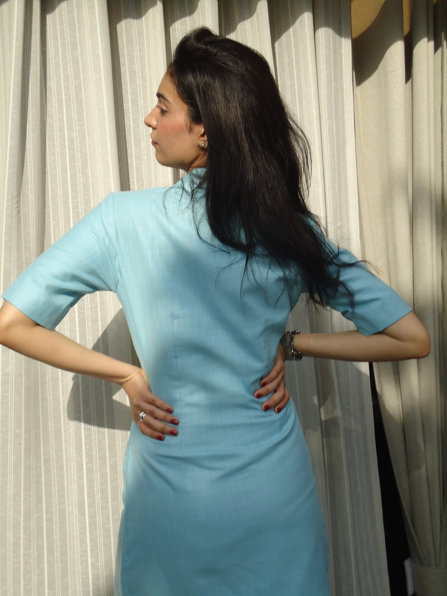 Azure Linen Dress