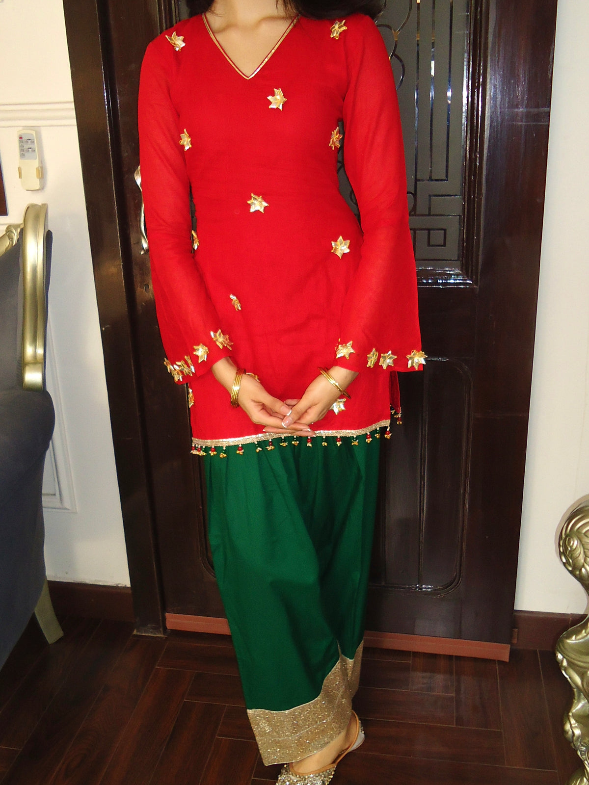 Shabnam Deep Red Corset Back Kurta