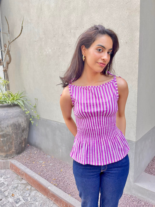 Amethyst Stripes Top