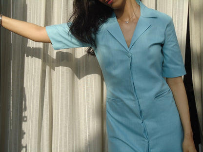 Azure Linen Dress